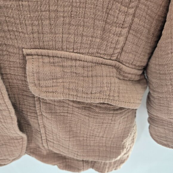 Madewell Beige Faded Earth Larsen Cotton Linen Textured Blazer XXS - Picture 3 of 14